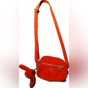 Kipling Orange Crossbody Bag with Adjustable Strap